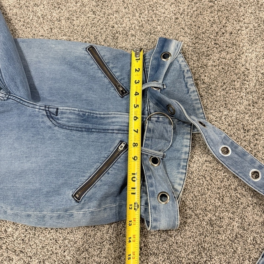GRLFRND $328 ‘Mia’ Paperbag Belted Skinny Jeans Light Wash High Rise Women’s 25 - Picture 8 of 13